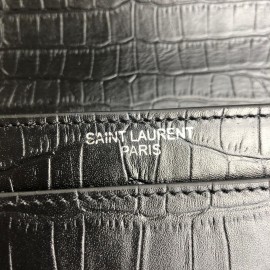 Yves Saint Laurent Sunset Medium Black Croco Silver