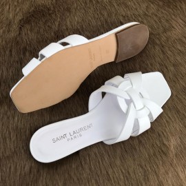 Yves Saint Laurent Tribute Flat Sandal White