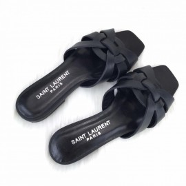 Yves Saint Laurent Tribute Flat Sandal Black 