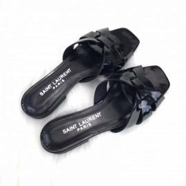 Yves Saint Laurent Tribute Flat Sandal Black Rugan