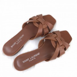 Yves Saint Laurent Tribute Flat Sandal Tan Color