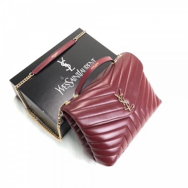 Yves Saint Laurent (ysl) Claret Red Loulou Large Gold