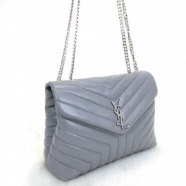 Yves Saint Laurent (ysl) Gray Loulou Large Silver