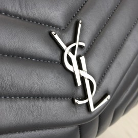 Yves Saint Laurent (ysl) Gray Loulou Large Silver