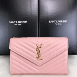 Yves Saint Laurent (ysl) Quilted Shoulder Bag Powder Gold