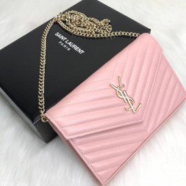 Yves Saint Laurent (ysl) Quilted Shoulder Bag Powder Gold