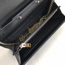 Yves Saint Laurent (ysl) Quilted Shoulder Bag Black Gold