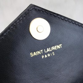 Yves Saint Laurent (ysl) Quilted Shoulder Bag Black Gold