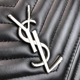 Yves Saint Laurent (ysl) Quilted Shoulder Bag Black Silver