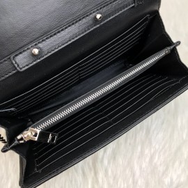 Yves Saint Laurent (ysl) Quilted Shoulder Bag Black Silver