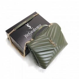 Yves Saint Laurent (ysl) Green Loulou Large Gold