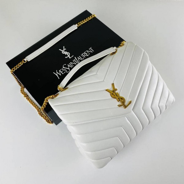 Yves Saint Laurent (YSL) Loulou Medium White Gold