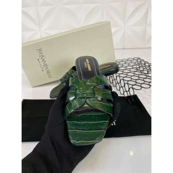 Yves Saint Laurent Tribute Flat Sandal Green