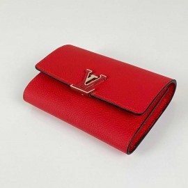 Louis Vuitton Capucines Compact Wallet Red