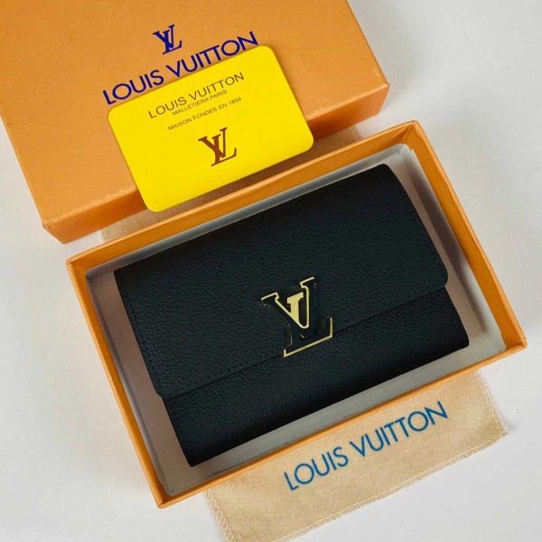 Louis Vuitton Capucines Compact Wallet Black